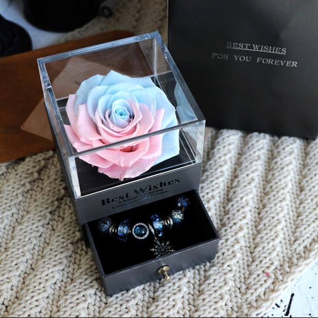 Eternal Flower Rose Jewelry Box for Birthday Presents Valentines Day Wedding Gift A&S Collection