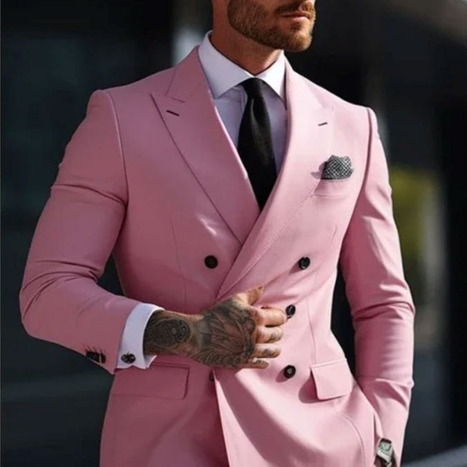 Men's Two-piece Suit Korean Style Slim Fit Business Best Man Casual Suit A&S Collection