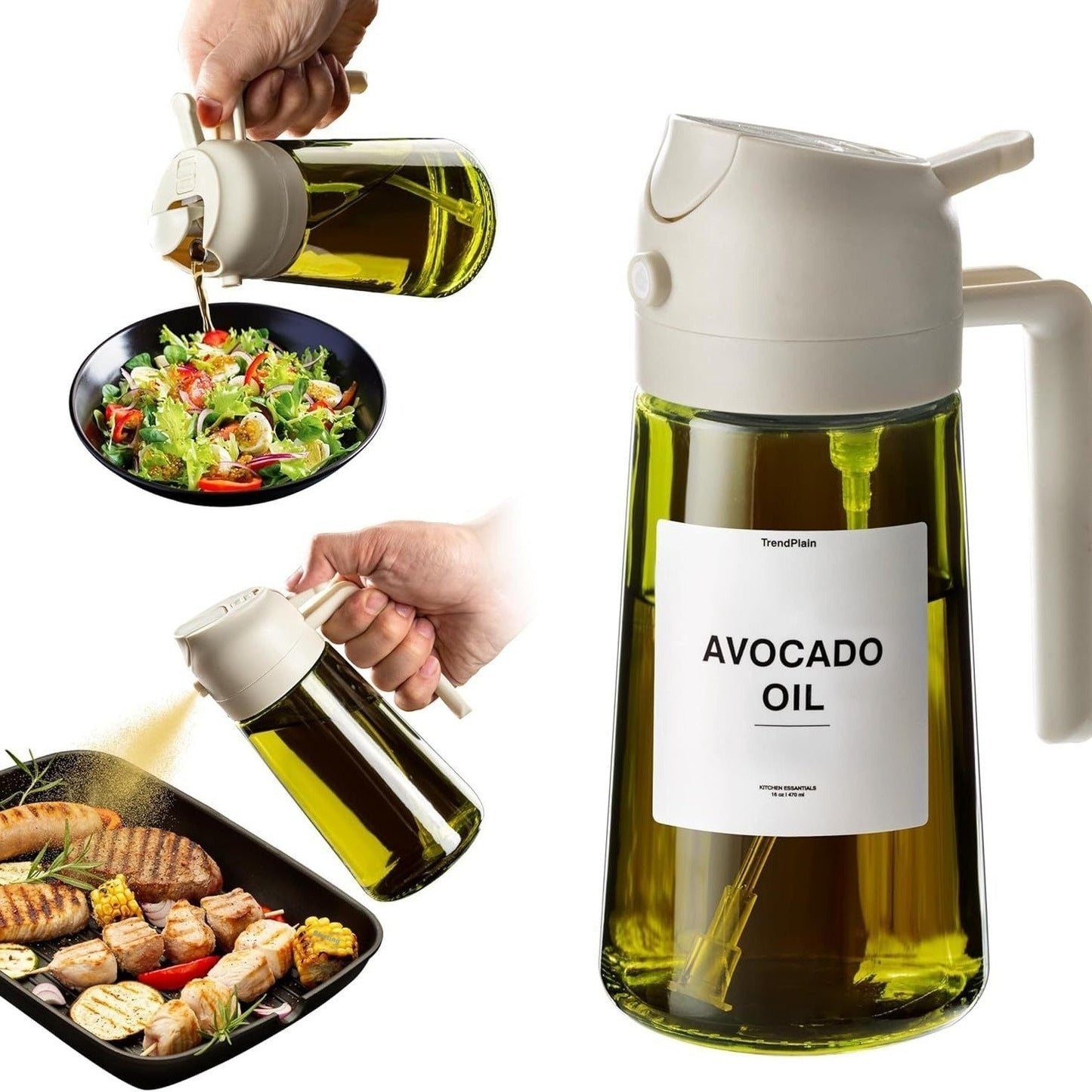 Portable Dual-Purpose Glass Fuel Injector - Versatile Oil Dispenser for Kitchen & Barbecue CJ