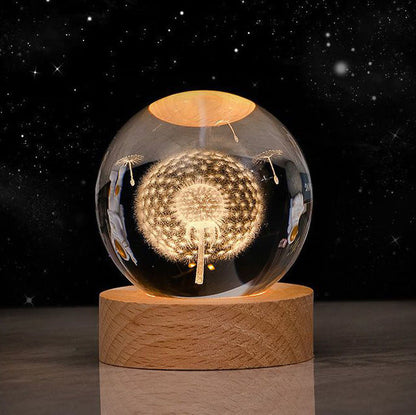 Luminous Starry Sky And Planets Moon Moon Crystal Ball Small Night Lamp Projection Ambience Light Creative Gift New Strange Gift A&S Collection