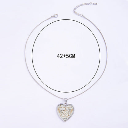 New drop glue peach heart necklace for your love never stops letter collar trend elegant women's style A&S Collection