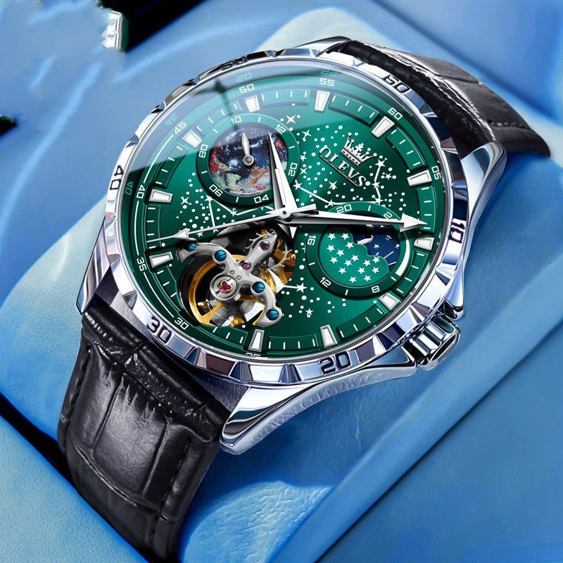 Fashion Starry Sky Mechanical Watch Business Hollow Waterproof Men A&S Collection