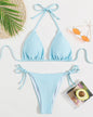 Pure Color Tied Halter Bikini Swimsuit CJ
