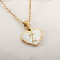 26 Letter Heart-shaped Necklace White Shell Love Clavicle Chain Fashion Personalized Necklace For Women Jewelry Valentine's Day A&S Collection
