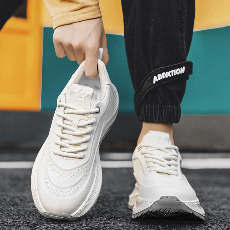 Trendy Thick-Soled Men's Sneakers: Breathable Lace-Up Dad Shoes for Casual Comfort A&S Collection