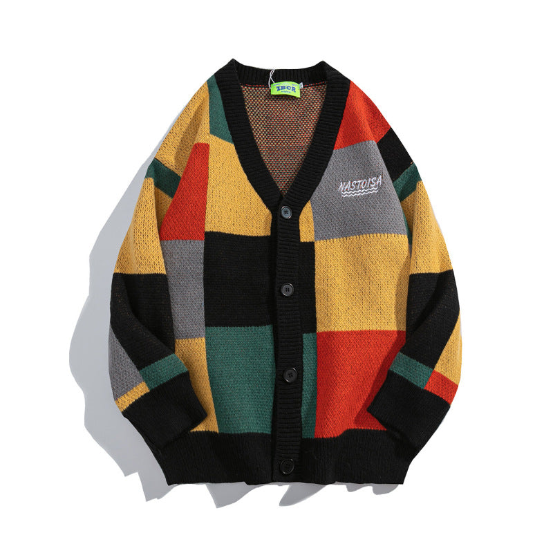 Colorful, stylish cardigan with unique 'NASTOUSA' logo, perfect for a trendy look. A&S Collection