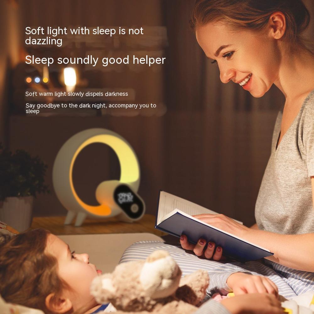 Creative Q Light Analog Sunrise Digital Display Alarm Clock Bluetooth Audio Intelligent Wake-up Q Colorful Atmosphere Light A&S Collection