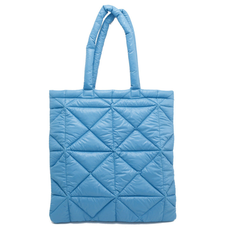Chic quilted down tote: elegant, spacious, and stylish A&S Collection