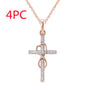 Stunning Alloy Pendant Necklace: Featuring Sparkling Diamonds and an Elegant Infinity Cross Design – Perfect for Adding Timeless Grace to Your Style CJ