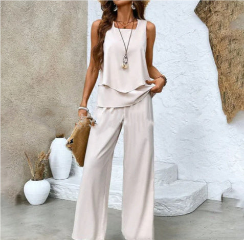 "Sleeveless Vest Pant Suit CJ