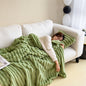 Soft Wind Bubble Velvet Blanket Warm Solid Rabbit Fur Blankets Double-sided Thickening Cover Throw Warm Fur Blanket A&S Collection