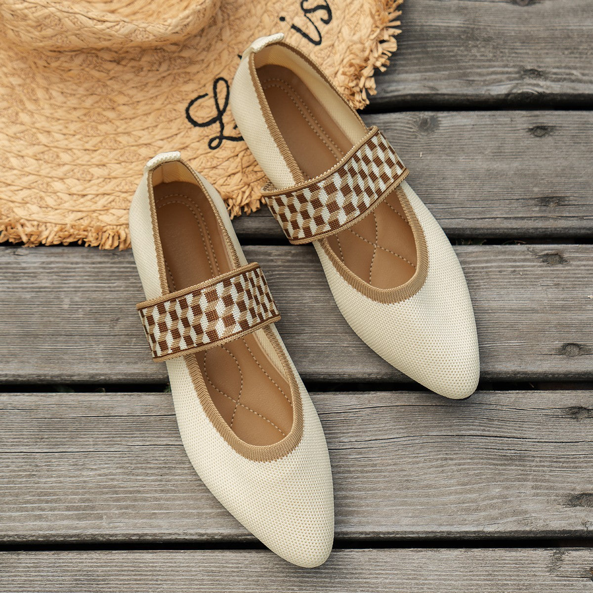 Striped Flats Shoes Fashion Casual Pointed Toe Loafers Lazy Shoes For Women A&S Collection