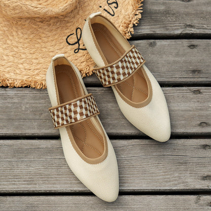Striped Flats Shoes Fashion Casual Pointed Toe Loafers Lazy Shoes For Women A&S Collection