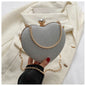 Evening Clutch Bag Women Bag Shiny Handbag Heart Shape Metal Clutches Bag Fashion Chain Shoulder Crossbody Bag Luxury Lady Purse Valentines Day Outfit A&S Collection