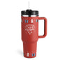 40 Oz Tumbler With Handle Straw Insulated, Stainless Steel Spill Proof Vacuum Coffee Cup Tumbler With Lid Tapered Mug Gifts For Valentine Lover Suitable For Car Gym Office Travel A&S Collection