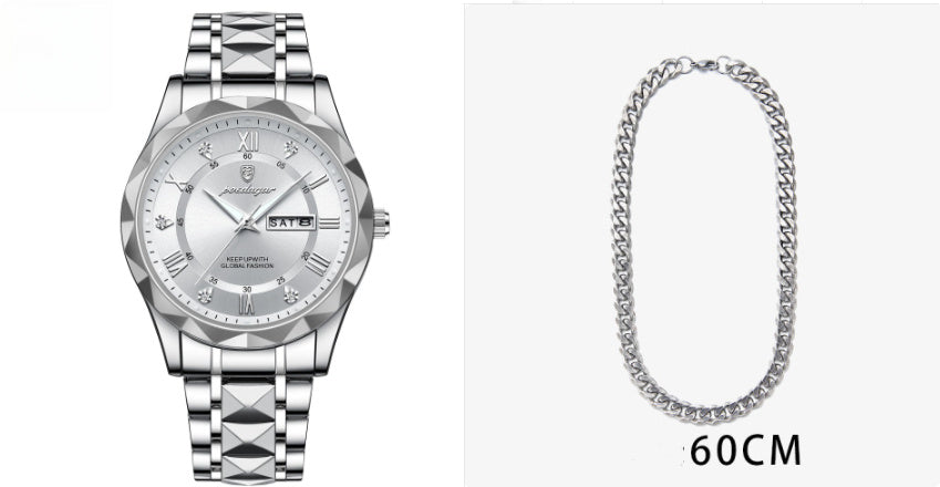 Men's Waterproof Double Calendar Luminous Quartz Watch A&S Collection
