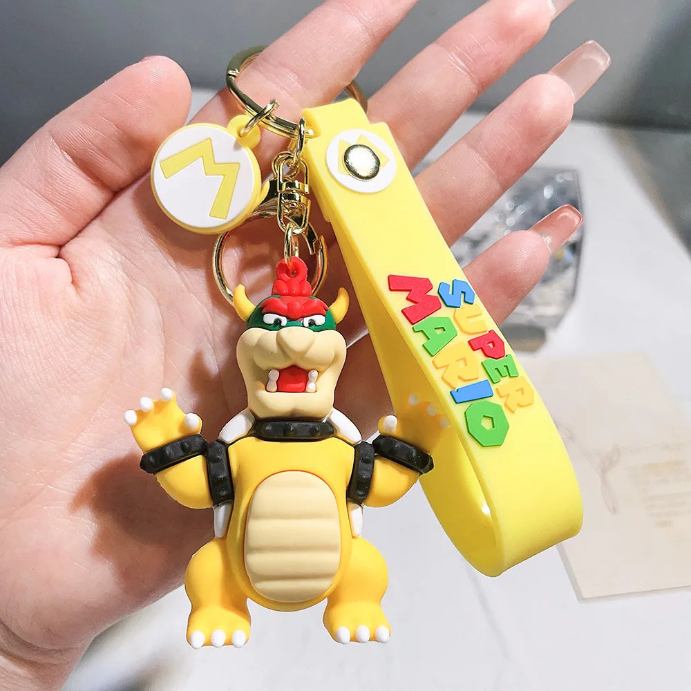 Game Super Mario Bros Keychain Anime Figure Car Decoration Backpack Pendant Accessories Kids Toy Christmas Birthday Gifts
