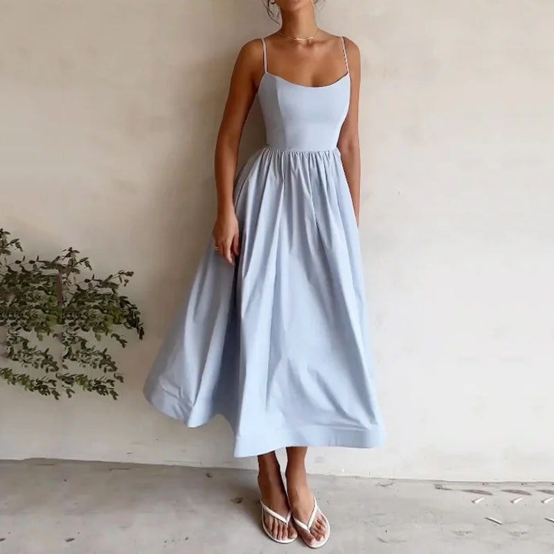 Fresh Solid Color Suspender Dress - Perfect for Sweet and Sexy Summer Style! CJ