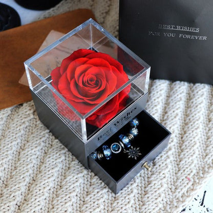 Eternal Flower Rose Jewelry Box for Birthday Presents Valentines Day Wedding Gift A&S Collection