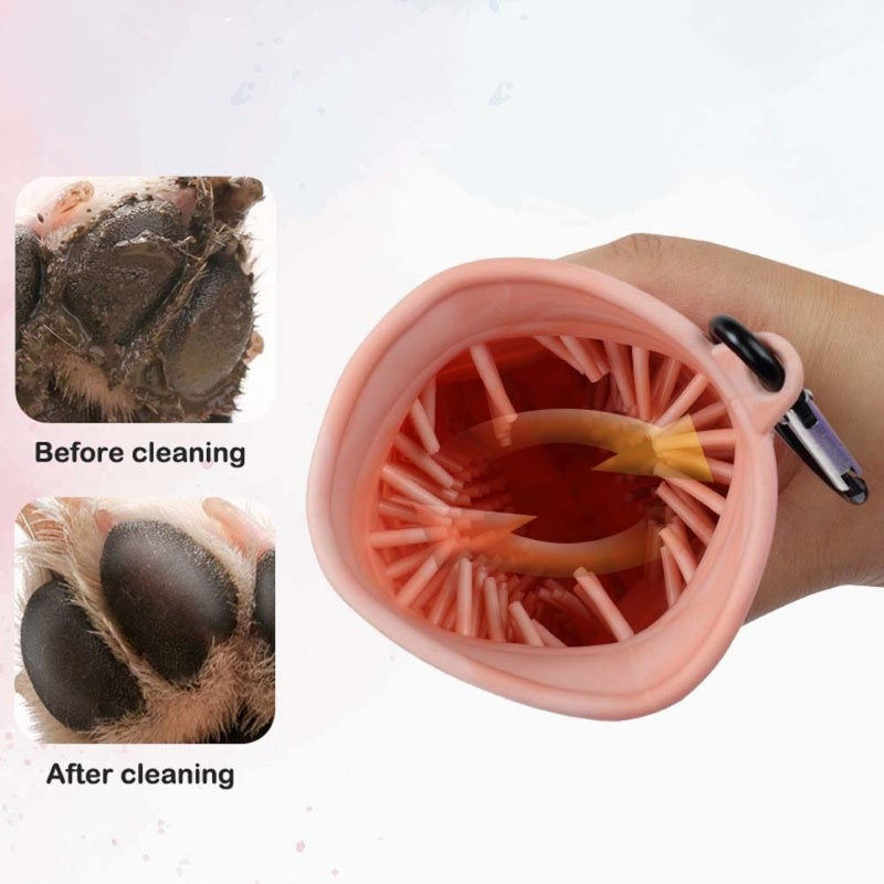 2 In 1 Dog Paw Cleaner Cup Soft Pet Dog Foot Cleaning Washer Brush Cup Portable Pet Foot Washer Paw Clean Brush Foot Cleaning Bucket Pet Products A&S Collection
