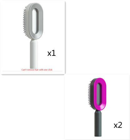 Self Cleaning Hair Brush For Women One-key Cleaning Hair Loss Airbag Massage Scalp Comb Anti-Static Hairbrush CJ