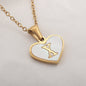 26 Letter Heart-shaped Necklace White Shell Love Clavicle Chain Fashion Personalized Necklace For Women Jewelry Valentine's Day A&S Collection