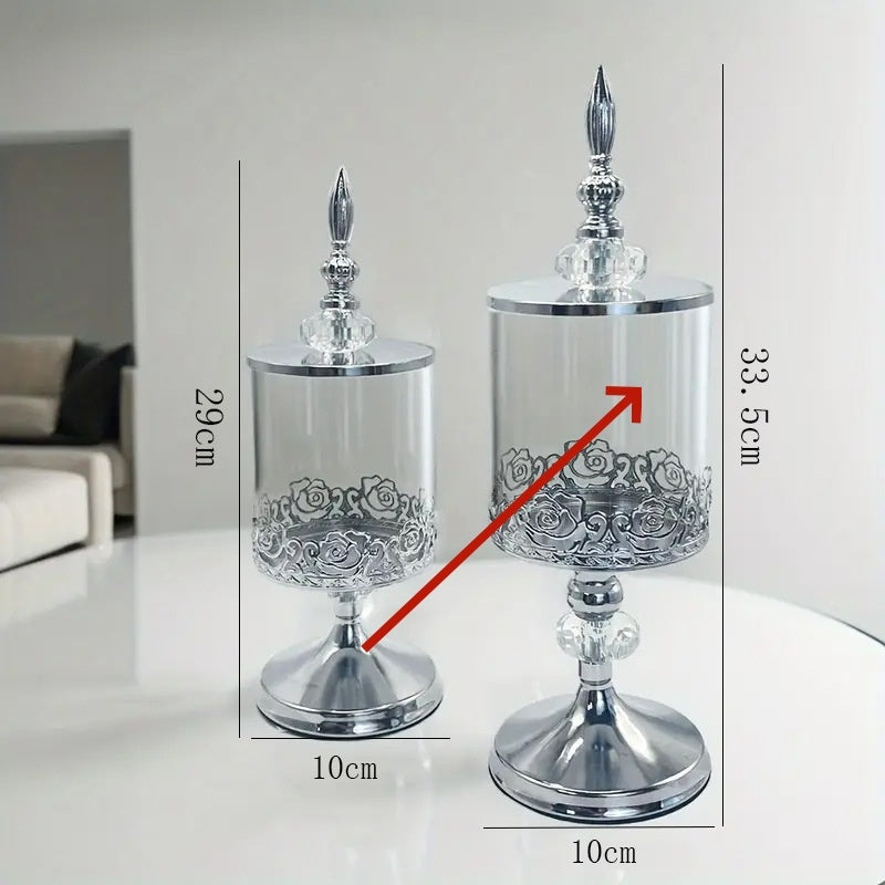 **Luxurious crystal glass storage—elevate your decor beautifully.** CJ