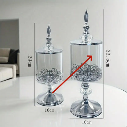 **Luxurious crystal glass storage—elevate your decor beautifully.** CJ
