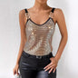 **Glamorous sequined chain vest—shine effortlessly this summer.** CJ