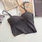 ITOOLIN Fashion Backless Tank Tops Cute Crop Tops For Women Slim Elastic Camisole Ice Silk Women Spaghetti Camis With Bra Pad A&S Collection