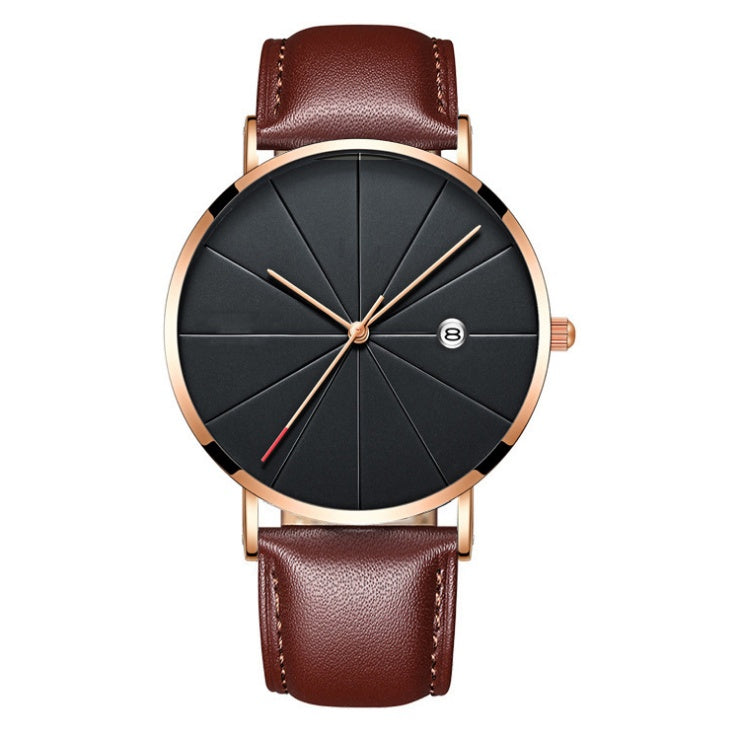 Creative Waterproof Quartz Watch for Men: Simple Calendar Design A&S Collection