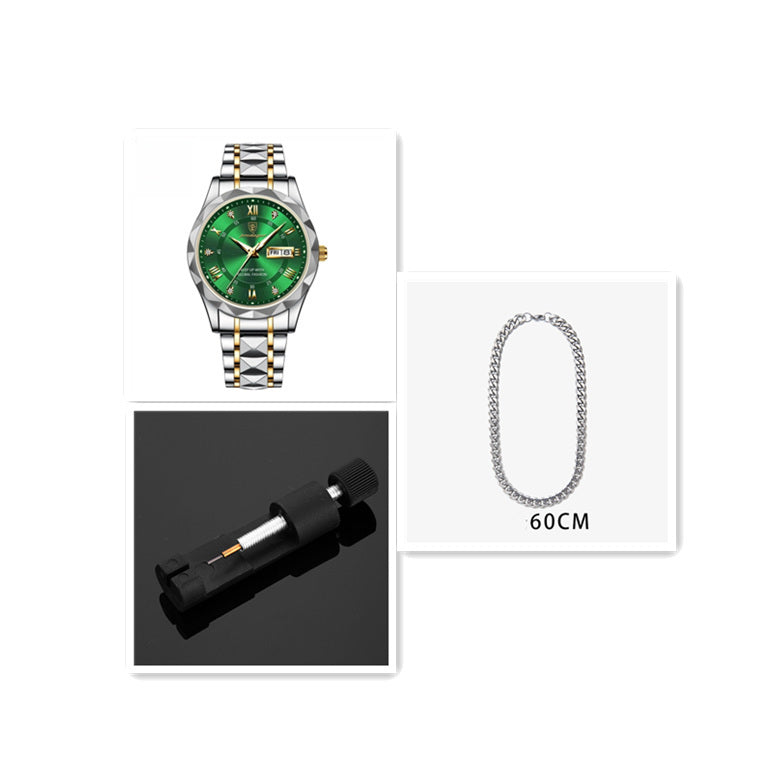 Men's Waterproof Double Calendar Luminous Quartz Watch A&S Collection