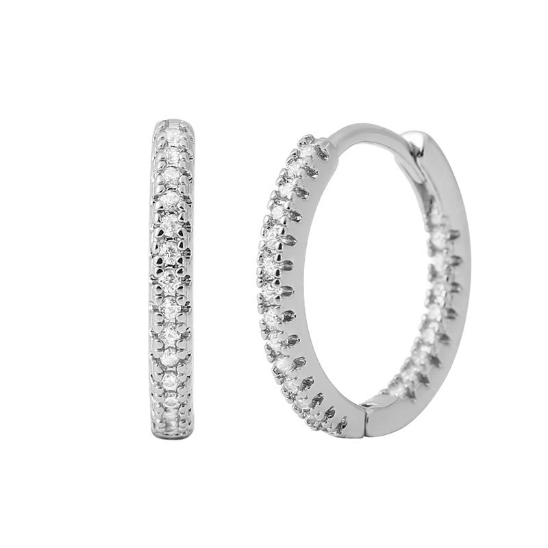 Elegant Multicolor Zircon Circle Ear Clip Earrings for Women – Perfect Fashion Accessory for Any Occasion CJ