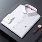 Men's long-sleeved shirt Korean version trend slim youth white shirt men's pointed neck inch shirt A&S Collection