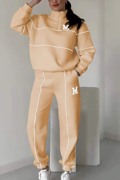 Womens 2 Piece Outfits Lounge Hoodless Pullover Sweatshirt Sweatsuit Sets Sweatshirt Baggy Fashion Sweatpants With Pockets A&S Collection