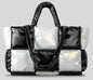 Elegant white puff tote: spacious, stylish, perfect for winter A&S Collection