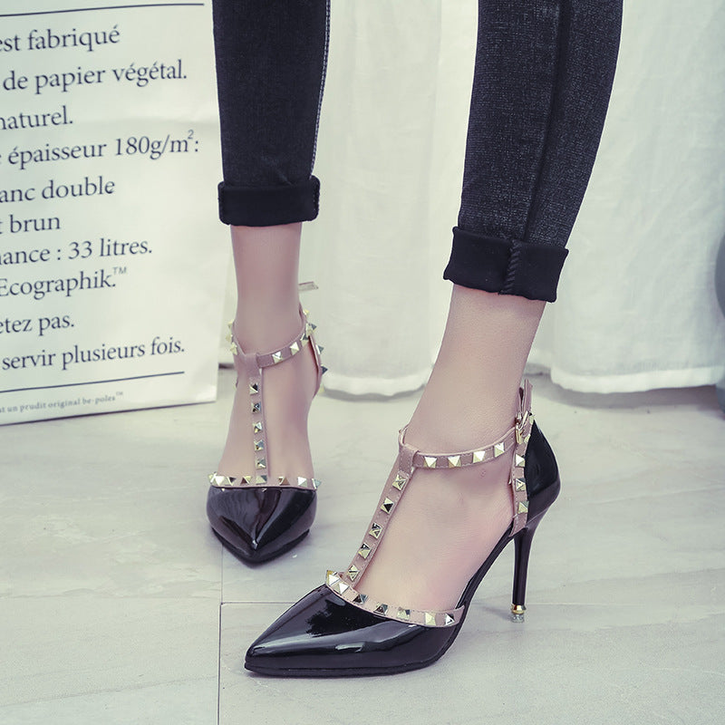 Turn Heads with Chic Studded Pointed High Heels for Women CJ