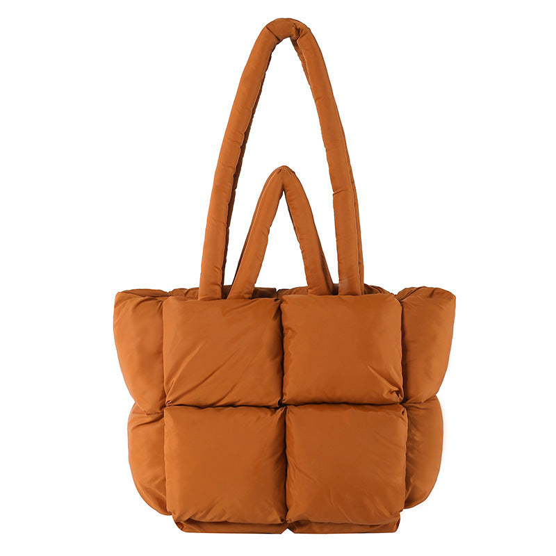 New Tote bag Puffer bag Quilted Bag women's large capacity soft advanced feeling filled cotton bag foreign style all underarm shoulder bag A&S Collection