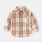 Stylish Korean plaid shirt for boys, perfect for a trendy and casual autumn look. A&S Collection