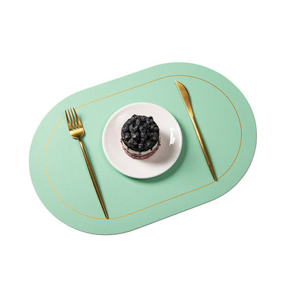Elegant Double-sided Leather Mat: Thickened, Anti-Skid, and Heat-Resistant - Perfect for Protecting Your Table and Enhancing Dining Experiences A&S Collection
