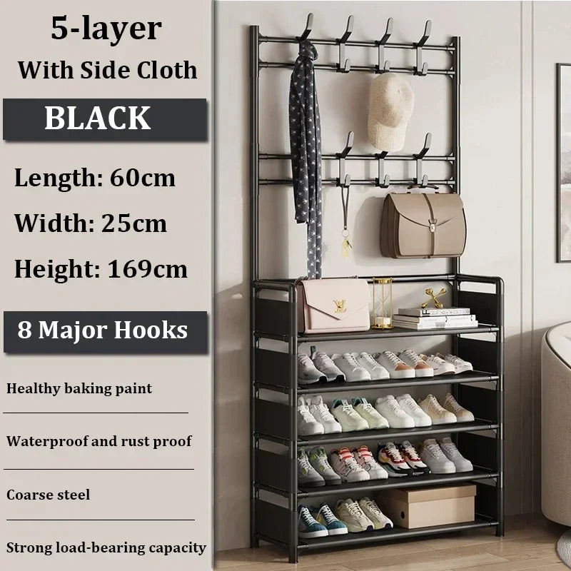 Clothes Hat Hangers Shoe Rack Multi-ayer Shoe Rack Simple Floor Shoes and Hat Racks Load-bearing Living Room Organizer Shelf A&S Collection