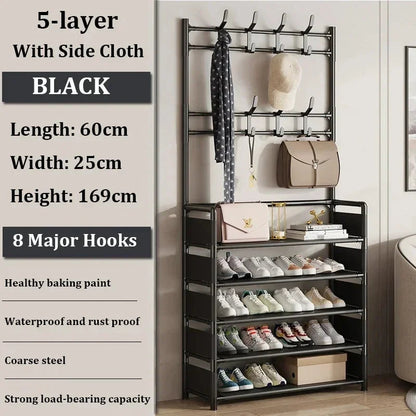 Clothes Hat Hangers Shoe Rack Multi-ayer Shoe Rack Simple Floor Shoes and Hat Racks Load-bearing Living Room Organizer Shelf A&S Collection