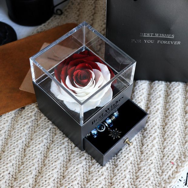 Eternal Flower Rose Jewelry Box for Birthday Presents Valentines Day Wedding Gift A&S Collection