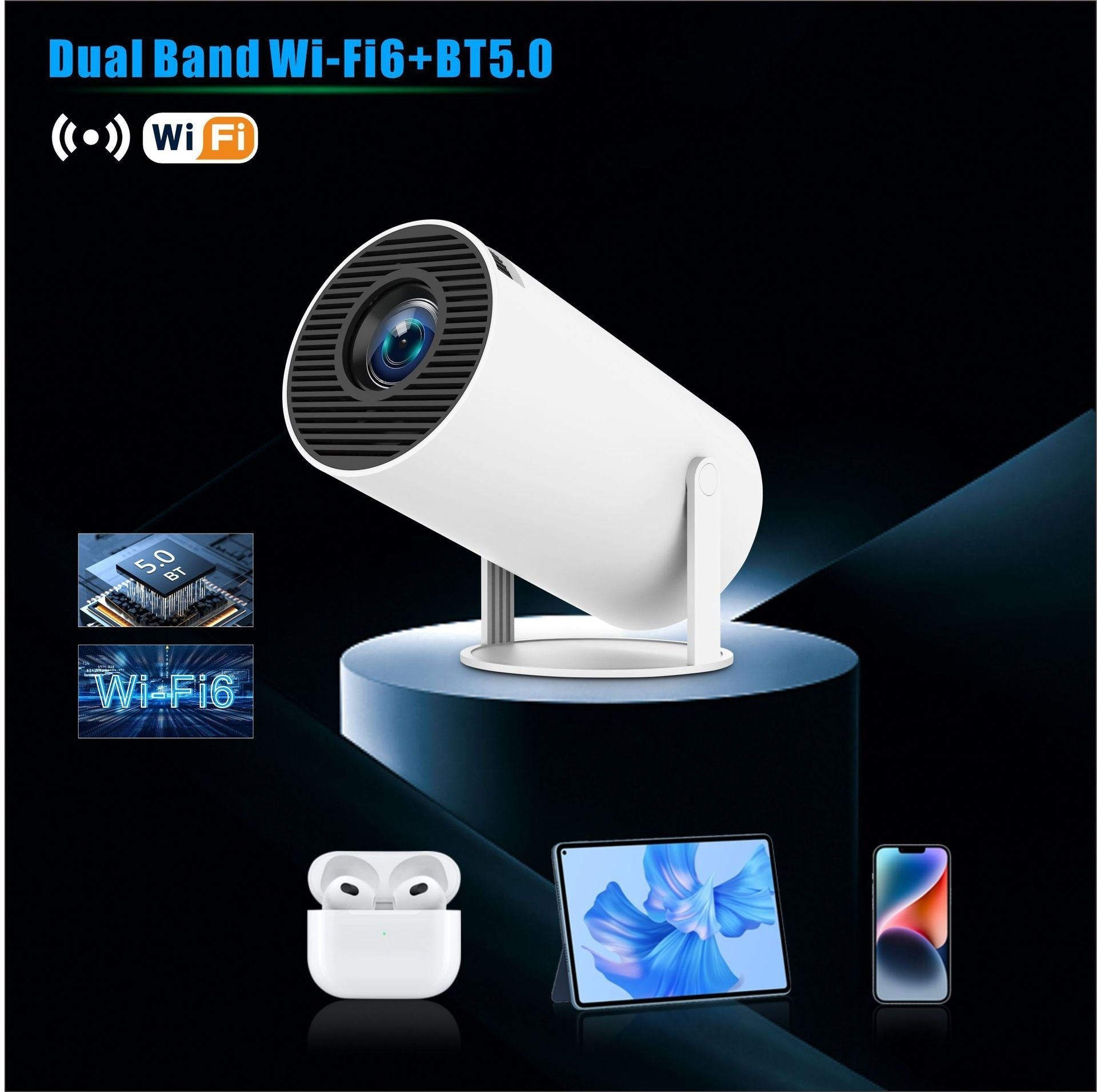 HY300 Pro Projector Home Theater Entertainment Portable Small Projector A&S Collection