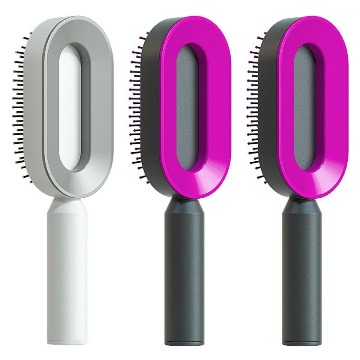Self Cleaning Hair Brush For Women One-key Cleaning Hair Loss Airbag Massage Scalp Comb Anti-Static Hairbrush CJ