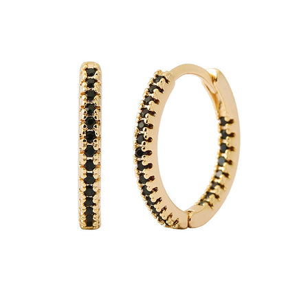 Elegant Multicolor Zircon Circle Ear Clip Earrings for Women – Perfect Fashion Accessory for Any Occasion CJ