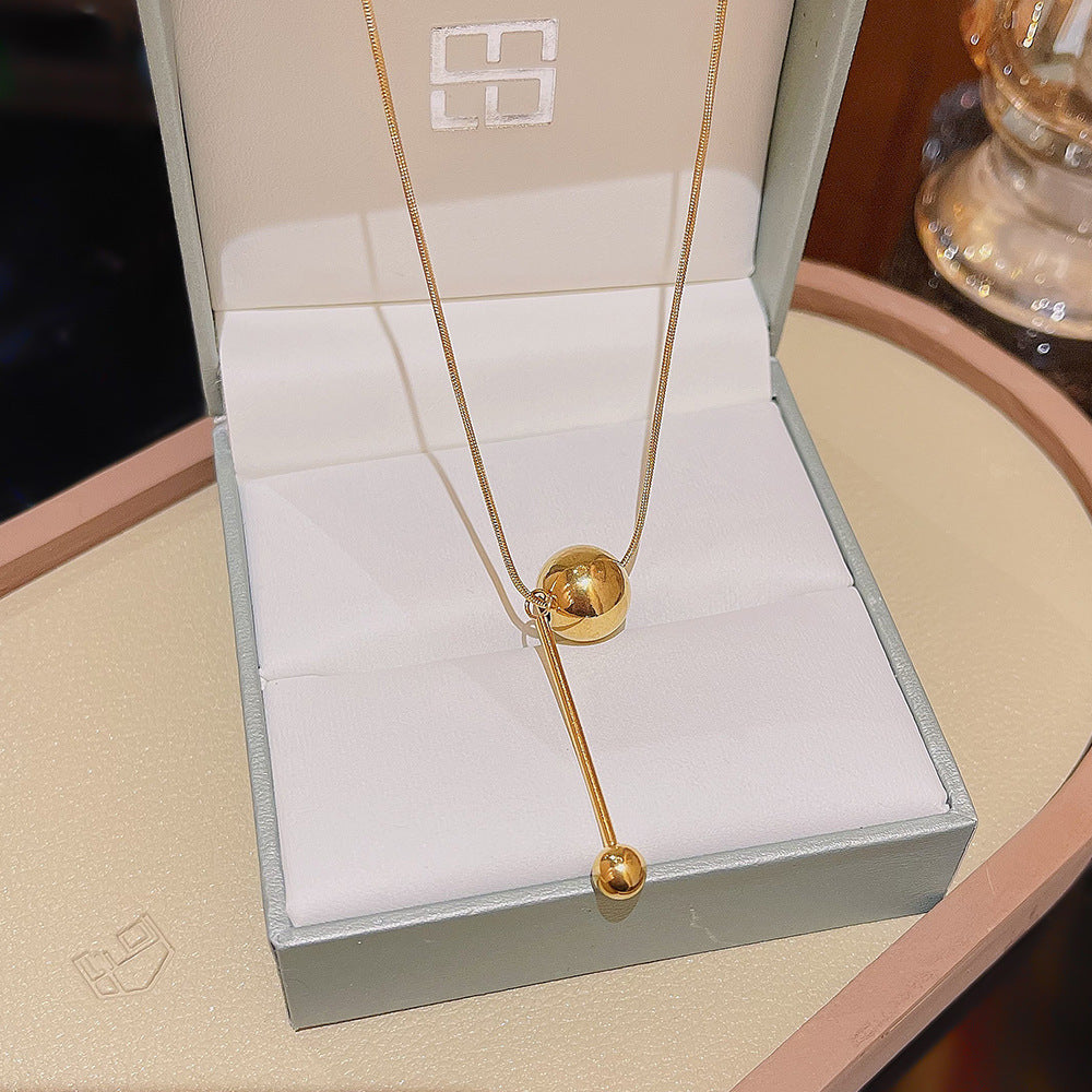Fashion Titanium Steel Necklace - Light Luxury Design with Advanced Sense for Unique Style CJ