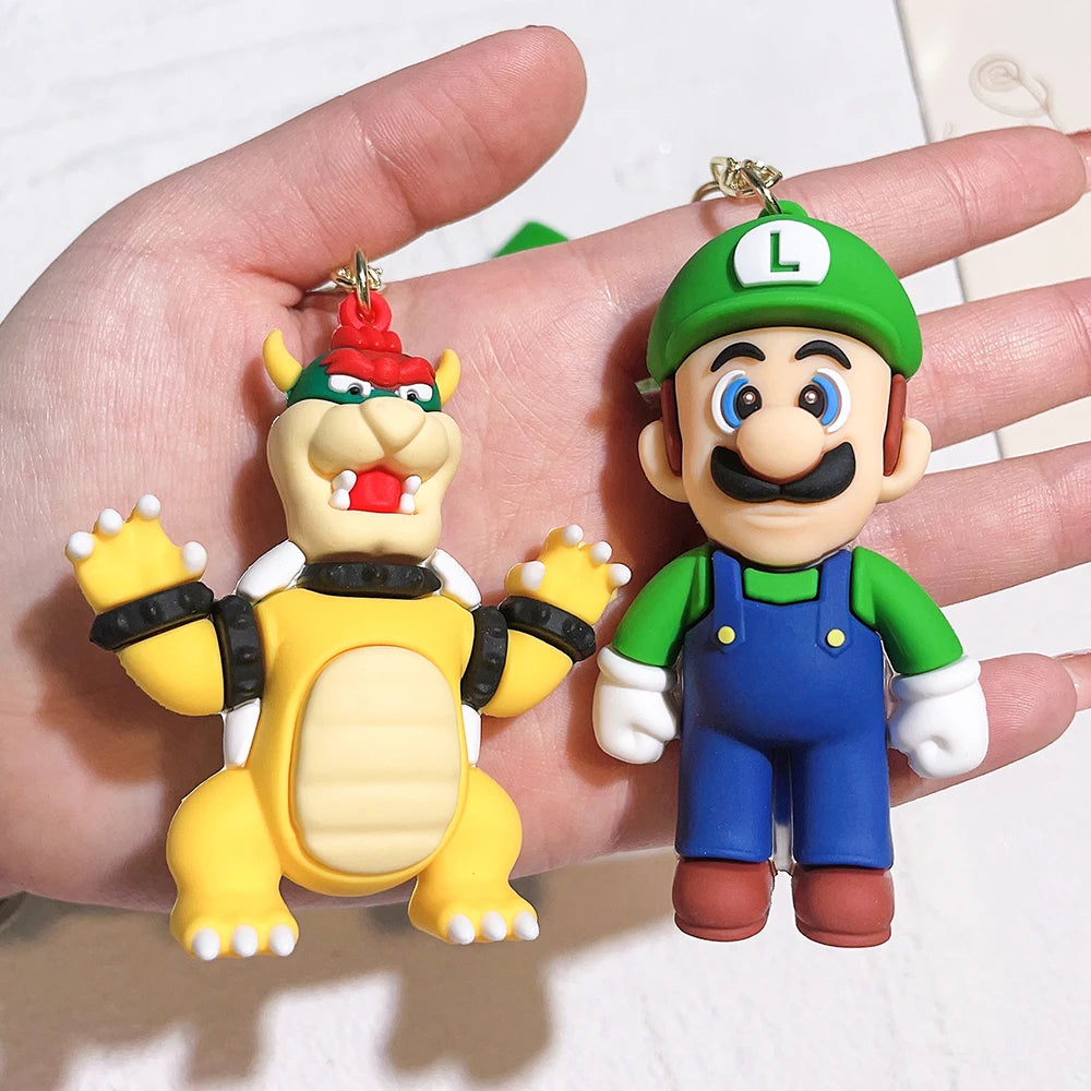 Game Super Mario Bros Keychain Anime Figure Car Decoration Backpack Pendant Accessories Kids Toy Christmas Birthday Gifts gsmFI