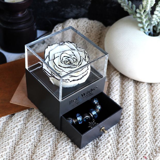 Eternal Flower Rose Jewelry Box for Birthday Presents Valentines Day Wedding Gift A&S Collection