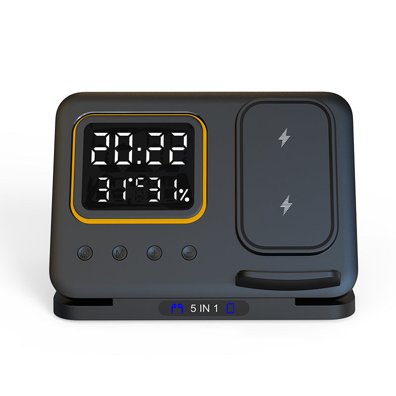 15W Wireless Chargers Stand 5 In1 LED Digital Alarm Clock Fast Charging Dock Station A&S Collection